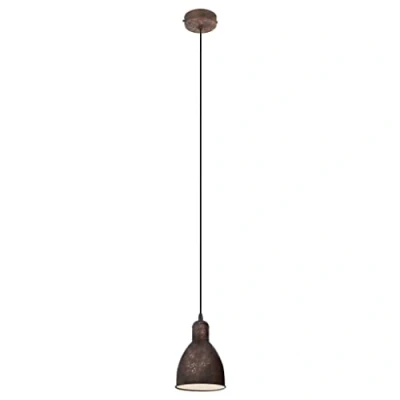 Obrázek EGLO závěsná lampa Priddy 1, 1 plamenné vintage závěsné svítidlo v průmyslovém designu, retro z oceli, barva: měděná antika, objímka: E27