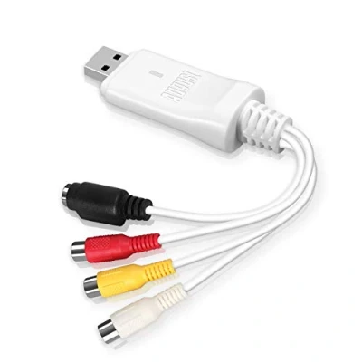 Obrázek USB Video Grabber [model 2024] August VGB300 audio konvertor pro digitalizaci kazet VHS a Hi8 Plug&amp;Play Capture adaptér Windows macOS