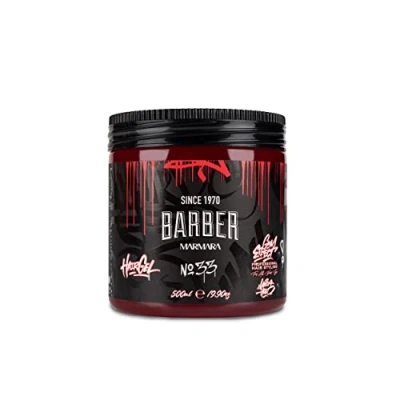 Obrázek BARBER MARMARA No. 33 hair Styling Gel 500ml Pánský na vlasy Silné držení Nelepí se a nezanechává zbytky bez alkoholu svěží vůně wet look gummy Effect
