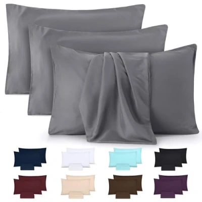 Obrázek Utopia Bedding povlak na polštář 40 x 60 sada 4 ks ze 100% kartáčovaného mikrovlákna s překládacím uzávěrem odpuzující záhyby, vyblednutí a nečistoty
