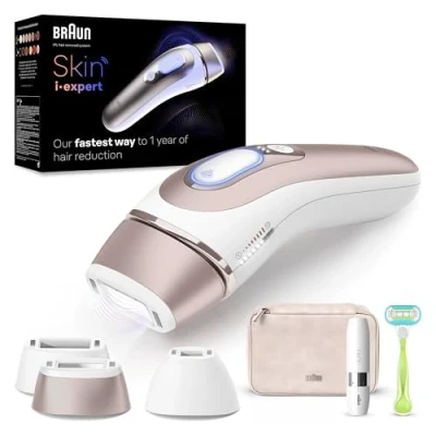 Obrázek Braun Smart IPL 7 Skin i·expert, bezplatná aplikace, přístroj na odstraňování chloupků, 3 nástavce, viditelné odstranění navrženo v Německu, odstraňovač chloupků obličeji, alternativa k