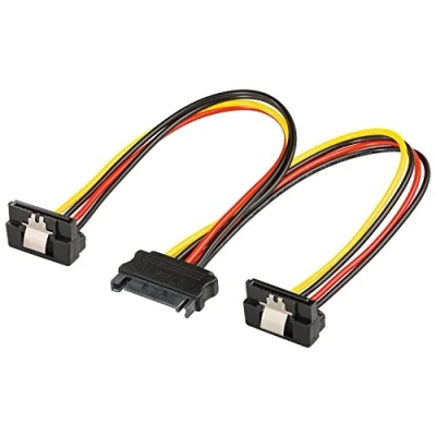 Obrázek Goobay 95115 PC Y napájecí kabel / adaptér SATA Splitter; 1x zdířka na 2x konektor; konektor 90 úhlový