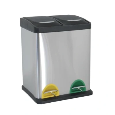 Obrázek MSV systém DustBin Deep Separační 16 L (2x8 litr) s vnitřním pásem Velké odpadní krabice Trash Beels Tretyimetr nerezová ocel