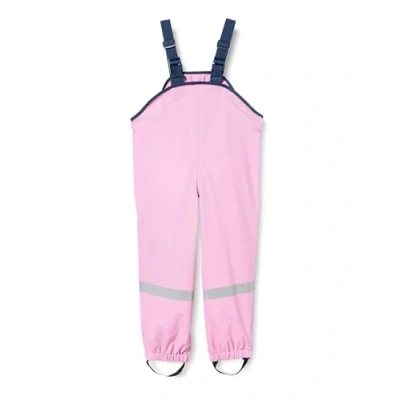 Obrázek Playshoes Plátěné kalhoty s laclem do deště bez podšívky Unisex dětské větruodolné a nepromokavé oblečení deště, růžové, 116, Růžová