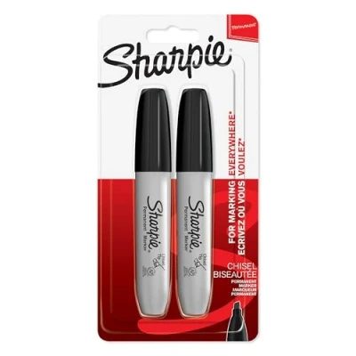 Obrázek Sharpie Permanentní popisovač s klínovým hrotem černý 2 kusy