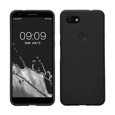Obrázek kwmobile pouzdro kompatibilní s Google Pixel 3a měkké TPU silikonové vhodné pro bezdrátové nabíjení černé matné