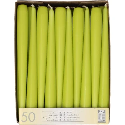 Obrázek Papstar 81113 50 svíček Ø 2,2 x 25 cm, citronově zelená