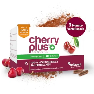 Obrázek Kapsle s kyselými třešněmi z US Montmorency vysoce koncentrovaný extrakt višně 55 000 mg v denní dávce Cherry PLUS