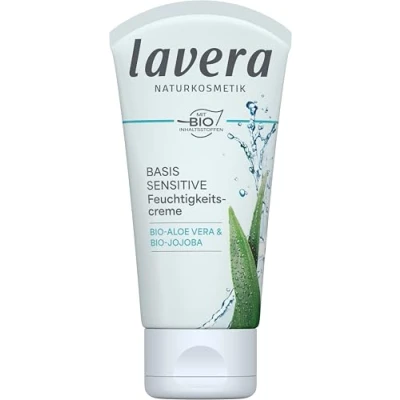 Obrázek lavera Base sensitive hydratační krém bio Aloe Vera a jojobový ∙ intenzivní vlhkost veganské rostlinné účinné látky přírodní kosmetika inovativní péče o obličej (1 x 50 ml) ml