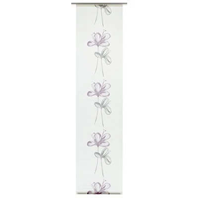 Obrázek Gardinia Plošný závěs látka pratelná 126 Flower bílá/fialová 60 x 245 cm
