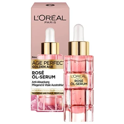 Obrázek L&#039;Oréal Paris Vitalizující olejové sérum, bohatá a vysoce účinná péče o obličej proti stárnutí, pro zralou pokožku, Age Perfect Golden Age, 1 x 30 ml, b3, vitamin
