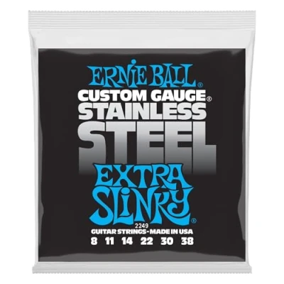 Obrázek Ernie Ball Extra Slinky Stainless Steel Wound struny na elektrickou kytaru, tloušťka 8 38