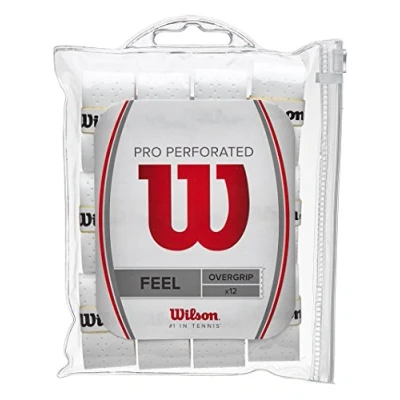 Obrázek Wilson Overgrip Pro Perforated 12dílné pásky na rukojeti, bílé, 12 kusů