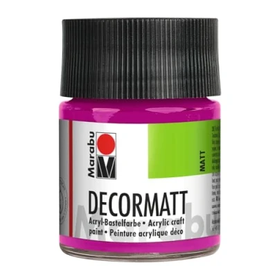 Obrázek Marabu 14010005014 dekorační matná akrylová magenta 014, 50 ml, sametově barva na vodní bázi, krémová a intenzivní barva, odolná vůči slinám, proti povětrnostním vlivům, pro