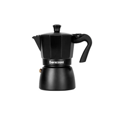 Obrázek Barazzoni die Deluxe ESPRESSOKOCHER 3 TASSEN, Aluminium, schwarz, 8.6 x 14.5 15.6 cm