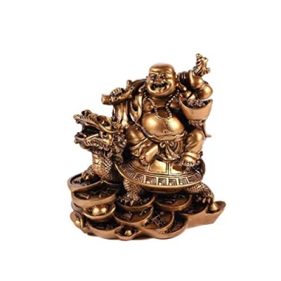 Obrázek Lachineuse Lachender Buddha Statue, goldfarben, 12x10x12cm
