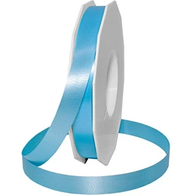 Obrázek C.E. PATTBERG Geschenkband hellblau, 91 Meter Ringelband 15 mm zum Basteln, Dekorieren &amp; Verpacken von Geschenken zu jedem Anlass