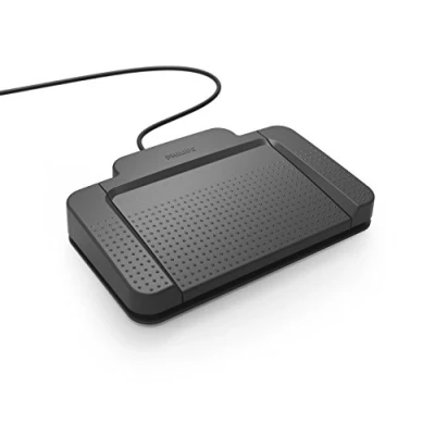 Obrázek Philips ACC2320 USB nožní spínač, 3 pedály design rychlý postup, přehrávání, zpětný chod, CD s ovladači a konfiguračním softwarem antracit