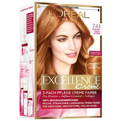 Obrázek L&#039;Oréal Paris Loreal Excellence krémová barva na vlasy 7. 43 Blond měděná zlatá