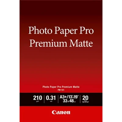 Obrázek Canon Fotopapír PM 101 Premium matný DIN A3+, 20 listů (210 g/m²) pro inkoustové tiskárny