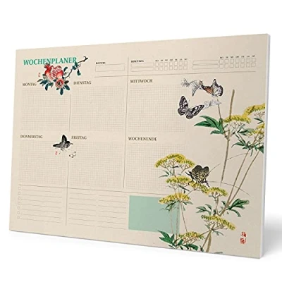 Obrázek Grupo Erik Wochenplaner Tischkalender Block A3 Kalender Planer Japan auf Deutsch Tischplaner ohne Datum Schreibtischunterlage Papier