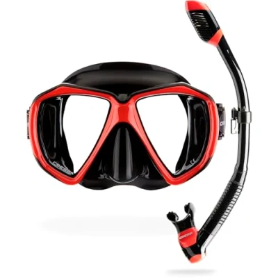 Obrázek Cressi Ranger Schnorchelset Schnorcheln Set mit Schnorchel und Taucherbrille, wasserdichte Tauchmaske Anti Fog Leck aus Gehärtetem Glas, 3 Kanal Premium Dry für Erwachsene