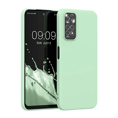 Obrázek kwmobile pouzdro kompatibilní s Xiaomi Redmi Note 11 / 11S měkké TPU silikonové vhodné pro bezdrátové nabíjení mátově zelená matná