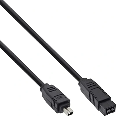 Obrázek InLine 34902 FireWire kabel, IEEE1394 4pól konektor k 9pólovému konektoru, černý, 1,8 m