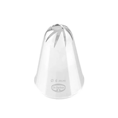 Obrázek Dr. Oetker Zdobítka Manufaktuře rozeta objímka 6 mm ušlechtilá ocel, stříbro, 4,5 x 3 cm
