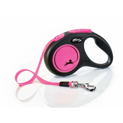 Obrázek Vodítko FLEXI New Neon (S) pásek růžové (5m, do 15kg)