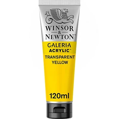Obrázek Winsor &amp; Newton 2131653 Galeria akrylová barva, vysoká pigmentace, stálá na světle, konzistence, 120 ml tuba transparentní žlutá