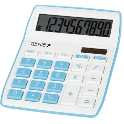 Obrázek 10místná stolní kalkulačka Genie 840 B (dvojí napájení (solární a na baterie), kompaktní design)