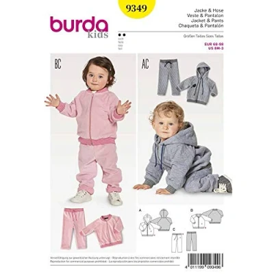 Obrázek Burda Patron Kids 9349 bunda a kalhoty, papír, bílý, 19 x 14 0,5 cm