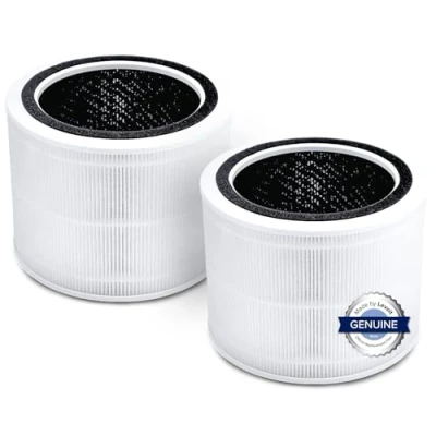 Obrázek LEVOIT Balení 2 ks náhradních filtrů pro čističku vzduchu Core 200S, pravý HEPA filtr, vysoce účinný filtr s aktivním uhlím, předfiltr proti 99,97% plísním, alergiím a kouř, pyl kuřácké
