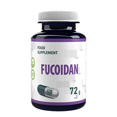 Obrázek Hepatica Fucoidan řasa močového měchýře 500 mg 120 veganských kapslí, laboratorně testováno, vysoká dávka, bez GMO a lepku