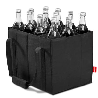 Obrázek achilles taška na láhev, Bottle Bag láhve 12 x 1,5 l, láhve, s přepážkami lahve, nákupní přihrádkami, 36 cm 27 (černá)