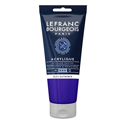 Obrázek Lefranc Bourgeois 300460 Fine akrylová barva ultramarínová modrá, tuba 80 ml, krémová na vodní bázi, rychleschnoucí, stálá světle, voděodolná