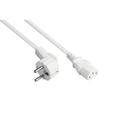 Obrázek Good Connections Síťový kabel 3 m ochranný kontakt konektor typ E+F (CEE 7/7, zalomený) na zdířku pro studená zařízení C13 (rovná) měděný vodič CU 1,00 mm² PC,