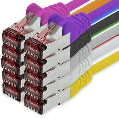 Obrázek síťový kabel Cat6 10 X 0,5 m Color Ethernet Lankabel Lan Sftp Pimf propojovací 1000 Mbit s