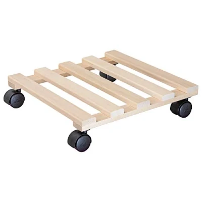 Obrázek WAGNER Květináč PALETTI 34 x 8 cm I Skútr na rostliny do interiéru Květinový roller z masivního dřeva FSC®, buk přírodní ze Nosnost 100 kg Made in EU 20033501