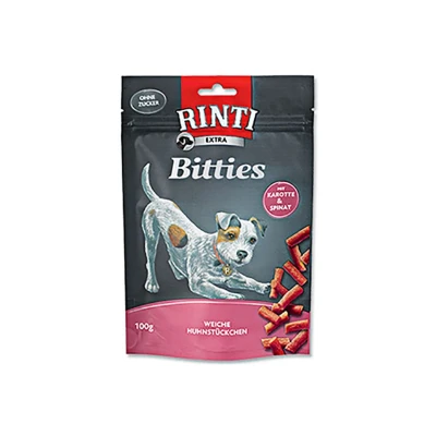 Obrázek RINTI Extra Bitties kuře, játra, karotka a špenát 75g