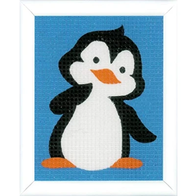 Obrázek Vervaco Pučňák, sada pro začátečníky předepsaná, bavlna, penguin, 12,5 x 16 cm
