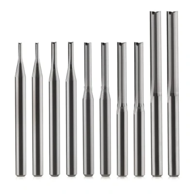 Obrázek HOZLY 1/8 Zoll gerades Oberfräsen Set (CED 1,0 mm, 1,5 2,0 2,5 3,175 mm), Fräser, 2 Rillen, zweischneidig, CNC Schneiden, Wolframstahl für Holz, MDF, Acryl Fräsen