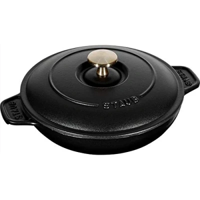 Obrázek STAUB Forma / servírovací deska/zapékací mísa s víkem, kulatá, 20 cm, 0,75 l, z litiny, pro všechny druhy sporáků, černá