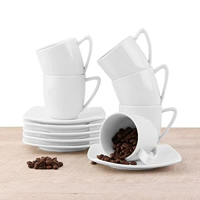 Obrázek Holst Porzellan CF 002 Set 2E porcelán Espresso Doppio ConForm 0,15 l s FD 013, bílá, 13 x 8 cm, 6 jednotek pro osob