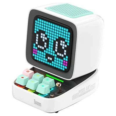 Obrázek Divoom Přenosný Bluetooth reproduktor Ditoo Pixel Art LED, 256, programovatelný LED panel s party světlem, chytré digitální stolní hodiny, herní hudební box podporuje TF kartu a rádio