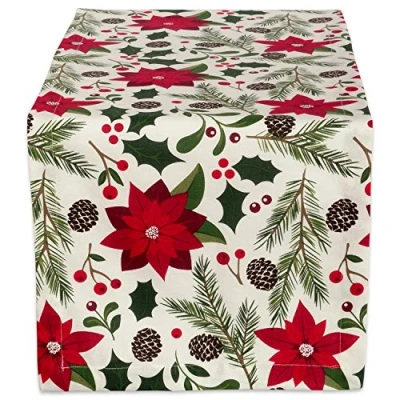 Obrázek DII Woodland Holly vánoční dekorace do kuchyně a stolu, běhoun, 35,6 x 182,9 cm, hvězda zelená