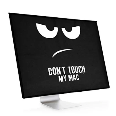 Obrázek kwmobile Pouzdro kompatibilní s Apple iMac 21. 5&quot; přihrádkou pro Magic Keyboard, Mouse a kabelem Don&#039;t Touch My Mac bílý černý
