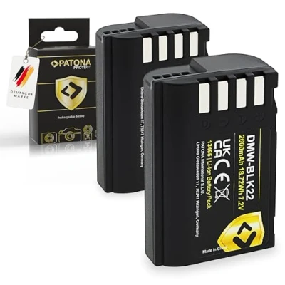 Obrázek PATONA 2X Protect V1 akumulátor DMW BLK22 BLK22E (2400mAh) kompatibilní s Panasonic DC S5 S5D S5K X S5II IIX GH5 II GH5S GH6 G9