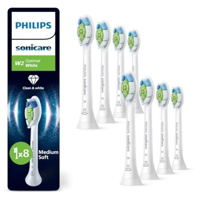 Obrázek Philips Sonicare W2 Optimal White, originální náhradní hlavice kartáčků, bílé, balení 8 ks, HX6068/87